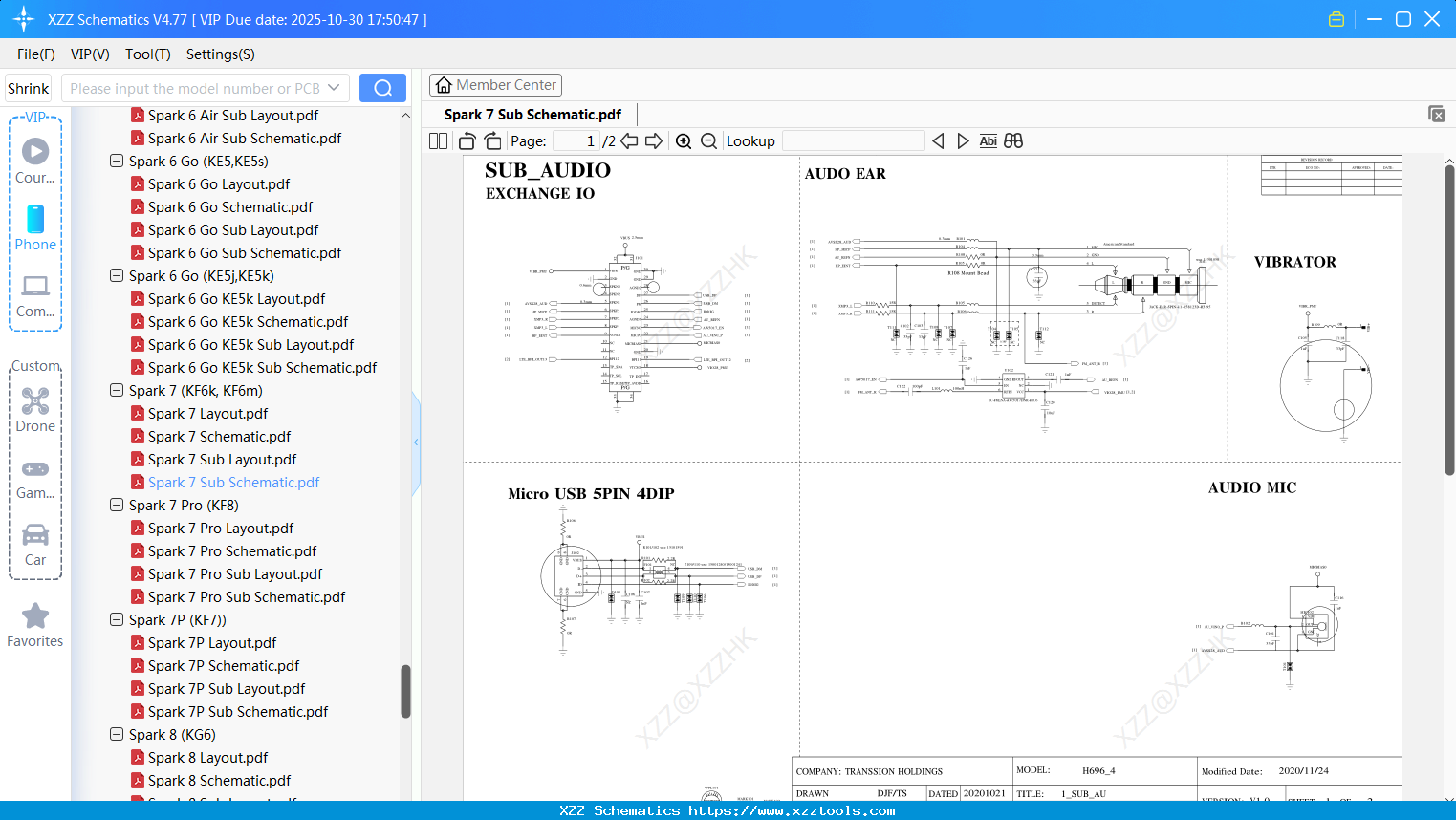 Tecno Spark 7 Sub Schematic